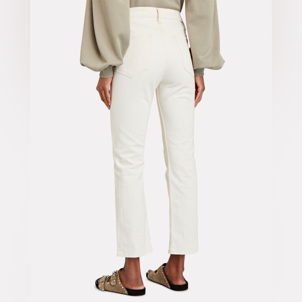 MOTHER Off-White Straight-Leg Jeans